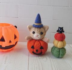 ハロウィン  ねこカボチャとカボチャタワー