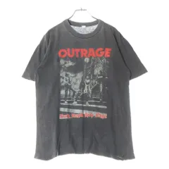 VINTAGE (ヴィンテージ) 90S VINTAGE OUTRAGE 1992 ヴィンテージ アウトレイジ 両面プリント クルーネック半袖Tシャツ カットソー グレー