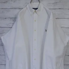 Polo Ralph Lauren ポロラルフローレン 長袖シャツ 厚手無地単色 ポニー刺繍ロゴ オックスフォード 長袖 ボタンダウンシャツ BDシャツ YARMOUTH OXFORD 15 1/2 メンズ Lサイズ相当 ホワイト 白 20202266