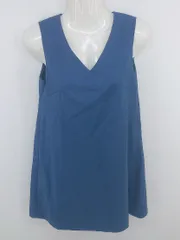 ◇ Limitless Luxury Vネック 切替 レース ノースリーブ ミニ ワンピース サイズ36 ブルー ブラック系 レディース E  【1303240012420】