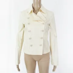 90%OFF 訳あり 新品 セオリーリュクス Theory luxe ジャケット 40 LJK790 Mサイズ オフホワイト レディース ダブルジャケット 光沢 日本製