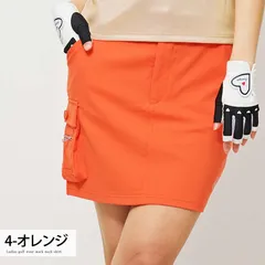 ゴルフスカート レディース ゴルフウェア gs GOLF インナーパンツ付 タイト ストレッチチノ素材 カーゴポケット ウエストゴム おしゃれ 秋冬 春夏 ブランド かわいい 韓国系 sk12 4-オレンジ
