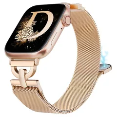 【新品】 Girovo コンパチブル Apple Watch バンド/アップルウォッチバンド, Dバックル ステンレス磁石磁気マグネットあっぷるうぉっち交換ベルト おしゃれ 通気 レデース女性男性メンズ網状メタル金属ストラップ for iWacth Ser 1