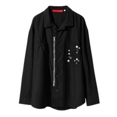 CORD. DECORATIVE BUTTON ZIP SHIRT