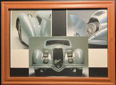 《フレームサイズ・価格改定》【懐かしい名車の絵ハガキ・B5壁かけフレーム入り】アルファロメオ8C2900B_250214