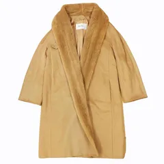 マックスマーラ MAX MARA 白タグ 最高級ライン キャメル ミンクファー セーラーカラーコート ジャケット キャメル 38 1010のサムネイル