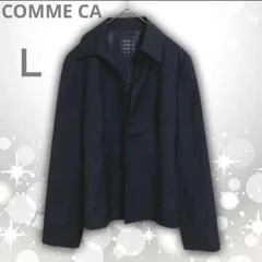 【即決ご希望額はコメントへ】 美品　COMME CA　コムサ　カシミヤ混　ベルト付き　ウール　ジャケット　ブラック　１１　Ｌ　フック式　やや薄手　ショート丈　Aライン　きれいめ　大人　通勤　オフィス　ビジネス　フォーマル　モード系　ベーシック　シンプル　無地