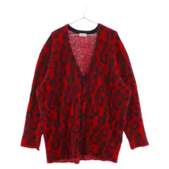 SAINT LAURENT PARIS (サンローランパリ) 13AW ベイビーキャット モヘヤニットカーディガン 331074 Y1CT1 レッド/ブラックのサムネイル