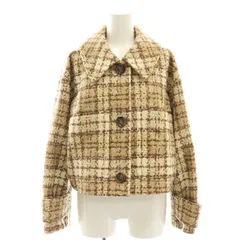 デイシー deicy メルトンチェック ジャケット シングル ウール F ベージュ ブラウン 茶 /HK ■OSのサムネイル