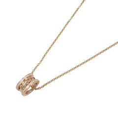ブルガリ BVLGARI ネックレス B-zero1 ビーゼロワン デザインレジェンドネックレス パヴェダイヤ 首回り39～46cm K18PG（ピンクゴールド）
