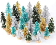 【特価商品】4カラー) 緑、青、金、銀 3サイズ (4/6/8cm イベン用品 パーティー 結婚式 誕生日 DIY tree Christmas インテリア 木製ベース ミニチュア 可愛い おしゃれ プレゼント 撮影小道具 装飾品　デコレーション 商店 部屋飾