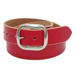 ステュディオダルチザン ベンズ レザーベルト Studio D'artisan ダルチ 本革 ベルト 38mm幅 5mm厚 オーバル 真鍮バックル カラーベルト B-87 レッド 