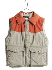 【お得なクーポン配布中!】 70s 80s エディーバウアー 中綿 ベスト メンズ M 古着 ヴィンテージ アウトドア 黒タグ 襟付き 重ね着  ウエスタン ツートン ポケット付き