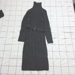 ◇ ⊇ RESEXXY リゼクシー カジュアル系 長袖 ひざ丈 リブタートルネックワンピース サイズＭ ブラック系 レディース E  【1508200032160】