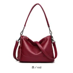 ◇ハンドバッグ 牛革本革ショルダー2way赤 a605