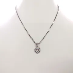 Folli Follie【フォリフォリ】ハートボールチェーンネックレス 石付き SV925 約40㎝　M233
