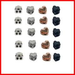 【新着商品】交換 シューレースストッパー ダブルホールコードロックコードストッパー 20個セット4色 ロックエンドスプリングスト 補修用 金属コード ストッパー コード YFFSFDC