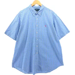 古着 ラルフローレン Ralph Lauren CLASSIC FIT ギンガムチェック 半袖 ボタンダウン チェックシャツ メンズXXL相当/eaa553903