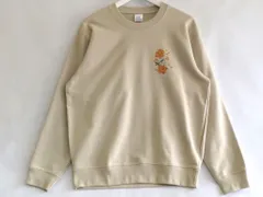 KOKORI様専用【223066】 【北区の刺しゅう屋】 コットン　トレーナー　金木犀と青い鳥　刺繍  ・M サンドベージュ