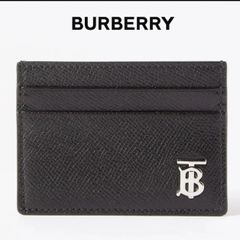 BURBERRY バーバリー　TBロゴ　レザー　黒　パスケース　カードケース　定期入れ　名刺入れ　サンドン　ブラック　メンズ