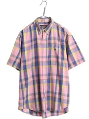 【お得なクーポン配布中!】 80s チャップス ラルフローレン チェック 半袖 ボタンダウン シャツ メンズ XL ヴィンテージ 半袖シャツ オックスフォード 大きいサイズ BD