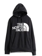 【お得なクーポン配布中!】 ノースフェイス プリント スウェット パーカー 裏起毛 アウトドア ブラック S