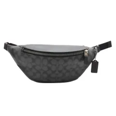 【中古】COACH コーチ ボディバッグ シグネチャー 型:F78777 ブラック 黒 メンズ ウエストポーチ ワンショルダー クロスボディ ワーレン ベルトバッグ 斜め掛け A2503426【無料ギフトラッピング承ります】