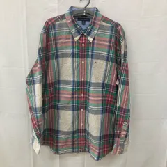 U198 トミーヒルフィガー XL アメリカ古着 コットン 長袖シャツ 胸ポケット  ボタンダウン チェック柄 マルチカラー Tommy Hilfiger メンズ