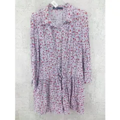 ◇ AS KNOW AS アズノゥアズ 花柄 フラワー 長袖 膝丈 ワンピース グレー系 レッド レディース  【1002796363818】