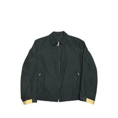 HERMES レザートリミング　ジャケット　ジップ　ハリントン　スウィングトップ　レザー　ゴルチエ　ゴルチェ　マルジェラ　90s 00s アーカイブ archive レザー切替
