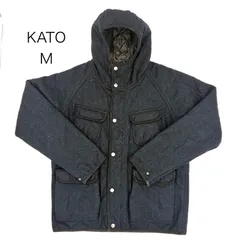 美品 KATO BASIC カトーベーシック フード付き キルティング ジャケット ウール混 中綿入り Mサイズ ネイビー系｜KATO Wool Quilted Hooded Jacket M