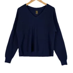 極美品 BATONER バトナー 無地 秋冬 AW 長袖ニット ウール ネイビー レディース 1【古着】【中古】【送料無料】のサムネイル