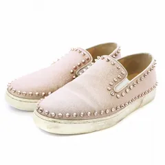 クリスチャンルブタン Christian louboutin ピックボート PIK BOAT グリッタースタッズスリッポン シューズ ラメ レザー 39.5 26.5cm ピンク /AQのサムネイル
