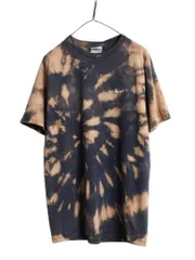 【お得なクーポン配布中!】 90s USA製 ナイキ スウッシュ 刺繍 タイダイ Tシャツ メンズ M / 古着 オールド 当時物 ロゴ ワンポイント コットン ブリーチ マルチカラー