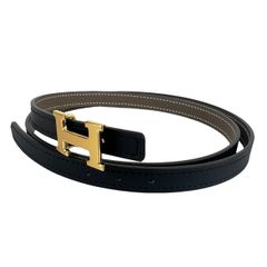 新品未使用 HERMES エルメス レザーベルト13 リバーシブル Black ブラック 85