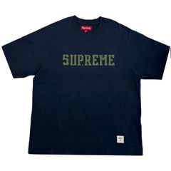 Supreme シュプリーム ツイルロゴTシャツ Mサイズ メンズ ネイビー袋・ステッカー付き 【中古】 12501R31