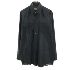 Ranch & Town 80s USA製 ヴィンテージ 長袖 ウエスタンシャツ 16 1/2-34 チャコールブラック メンズ 古着