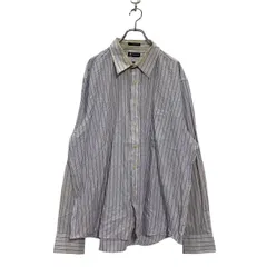 CHAPS 長袖 ストライプ シャツ 2XL ビッグサイズ ホワイト パープル ネイビー チャップス シンプル 古着卸 アメリカ仕入 a601-6659