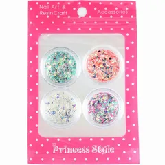 ユニコーングリッター ラメ ホログラム 月 星 パステル MIX 4色セット