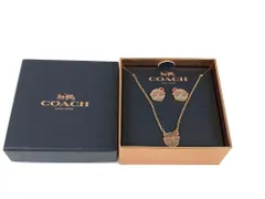 未使用　コーチ　COACH　サングラスモチーフ　ネックレス　ピアス　セット　オレンジ×ゴールドカラー　匿名配送　送料無料
