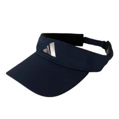 adidas アディダス ゴルフサンバイザー 紺 銀 ロゴ入り 帽子 趣味 スポーツ レディース
