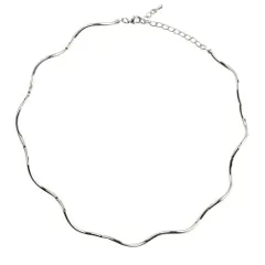 【シルバー×ワンサイズ】[Cream dot. クリームドット公式] ネックレス レディース チョーカー ひねり ねじり ツイスト ウェーブ 大人 上品 エレガント シンプル 結婚式 お呼ばれ パーティー 二次会 