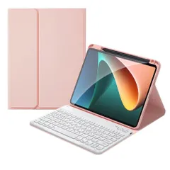 【数量限定】インチ キーボード付き インチ 10.5 カバー 10.2 iPad 入力しやすい 分離式 球状くぼみ 丸いキー マグネット ケース iPadPro10.5 iPadAir3 Bluetooth キーボード iPad7 キーボードピンク+白 iPa
