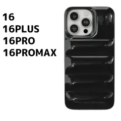 iPhone16 16PLUS 16PRO 16PROMAX ケース スマホカバー ダウンジャケット ブラック
