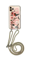 iPhone13 mini  アイフォン13 ミニ スマホケース ショルダーストラップ 紐 付き 鳥 花鳥 春 和風 切手 おしゃれ 綺麗 キレイ きれい かっこいい ベージュ カラー02
