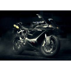 絵画風 壁紙ポスター (はがせるシール式) ドゥカティ 848 EVO ブラック スーパーバイク 2013年 DUCATI キャラクロ DSPB-005A1 (A1版 830mm×585mm) ＜日本製＞ ウォールステッカー お風呂ポスター