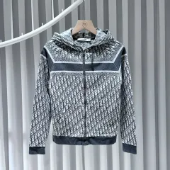 美品✨ディオール　トロッター　ジップアップ　パーカー　ネイビー Dior - DIOR ディオール 21SS トロッター柄フード ハーフジップ