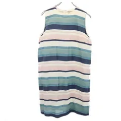 ユナイテッドアローズ ボーダー ノースリーブ ワンピース 40 UNITED ARROWS 日本製 バックジップ レディース 【中古】  【230817】