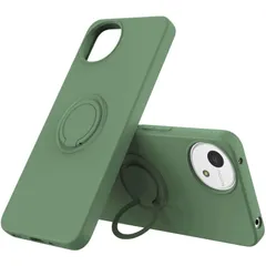 新品 For wish4 ケース リング付き リング スマホケース 携帯ストラップ スマホリング かわいい スマホ バンカーリング スマホカバー 【Kibnco】 wish4 カバー (グリーン)