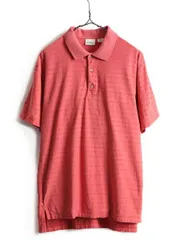 90s 旧タグ ■ LLBEAN ジャガード ボーダー 半袖 ポロシャツ ( メ